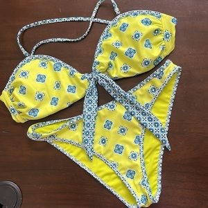 Ramy Brook Geo Printed Venus Bikini Top and bottom Size Small